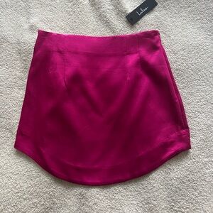 NWT Lulus Hot Pink Satin Skirt, Small